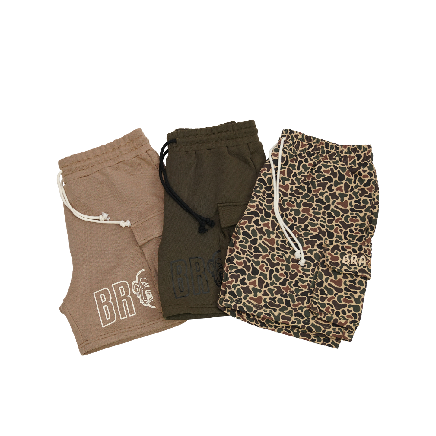 Split cargo shorts